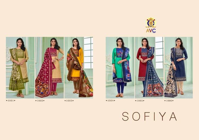 Avc sofiya Latest Regular wear Soft Slub With Digital Print less Dress Material Collection
